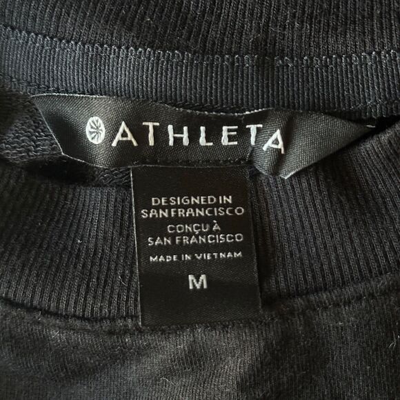 Athleta Black Balance Sweater Dress Long Sleeve Medium Minimalist Lounge Basic - Picture 10 of 11